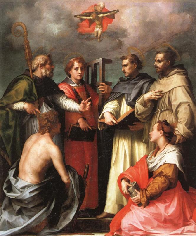 Andrea del Sarto The Debate over the Trinity Spain oil painting art